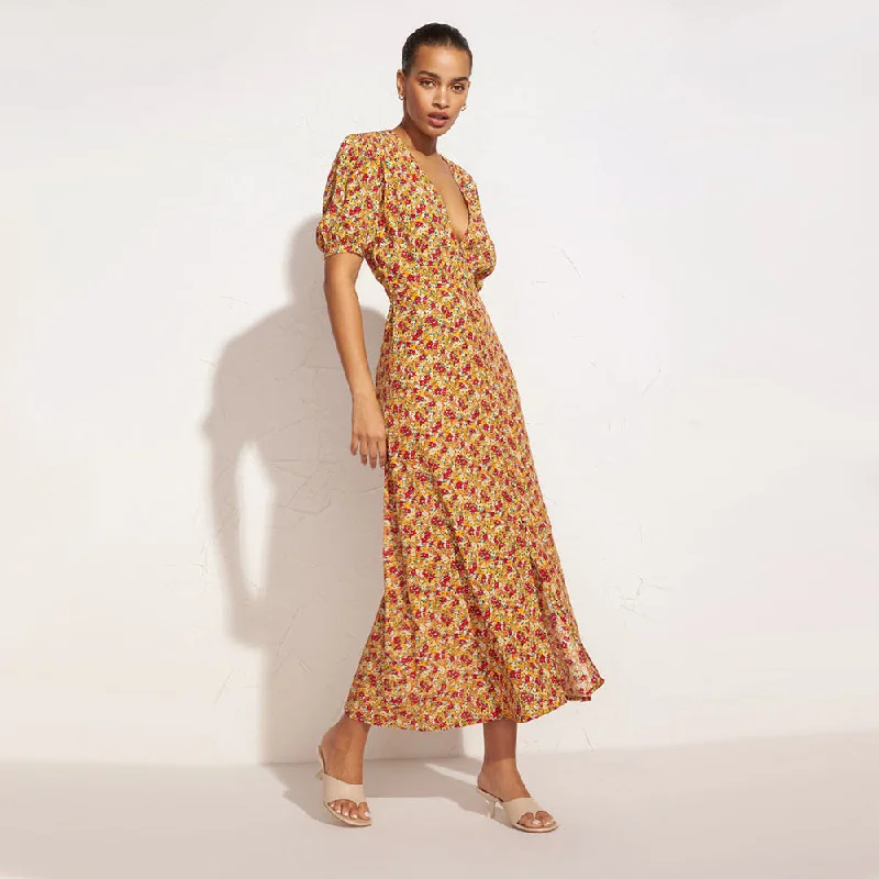 Bellavista Midi Dress (Gomera Floral) Fashionable Floral Embroidery Midi Dress
