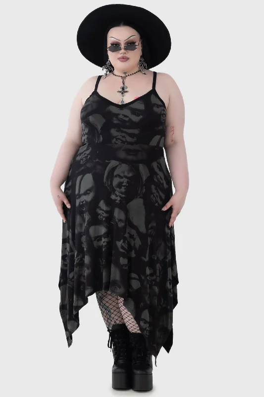 Devil's Lair Midi Dress [PLUS] Comfortable Knitwear Midi Dress