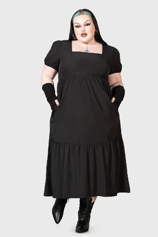 Effina Midi Dress [PLUS] Comfortable Deep V Midi Dress
