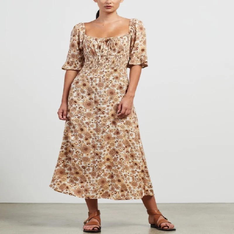 El Paso Midi Dress (Wiley Floral) Stylish Silk Midi Dress