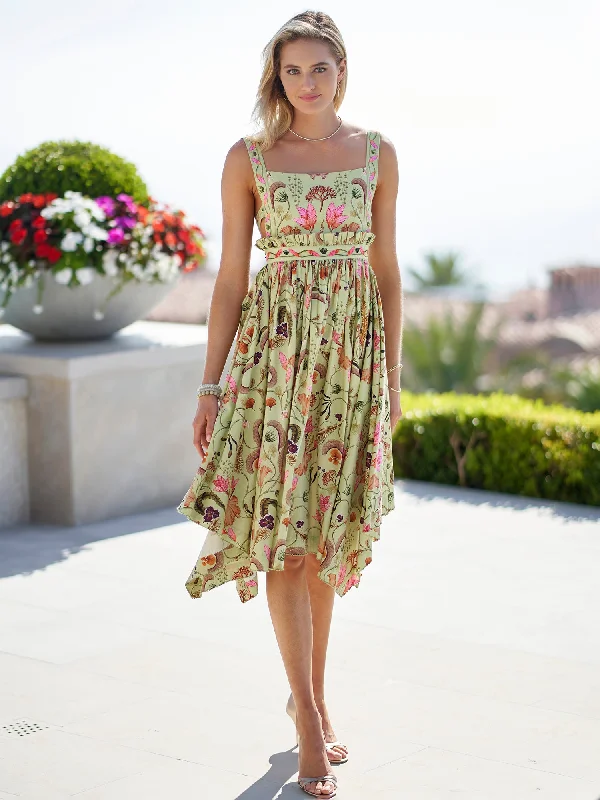 Lunatus Midi Dress Trendy Midi Dress with Belt