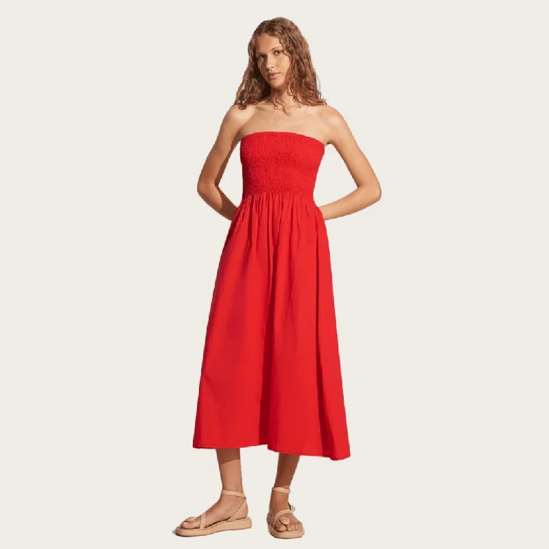 Madella Midi Dress (Cherry Tomato) Stylish Midi Dress with Cuffs