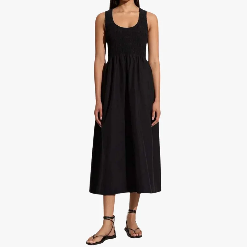 Matera Midi Dress (Black) Stylish Wraparound Midi Dress