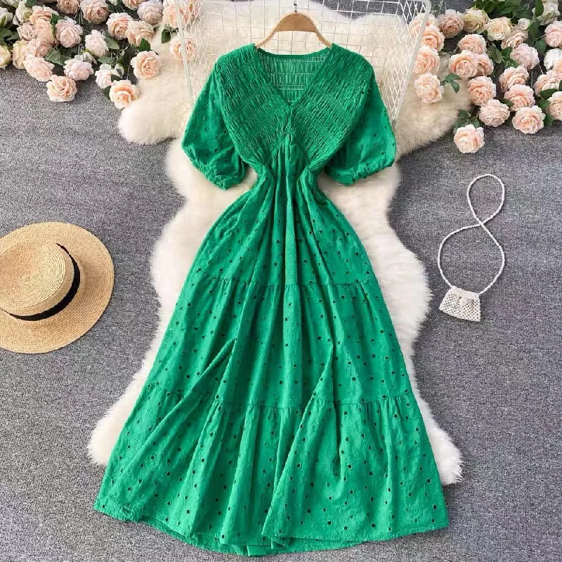 New Love MIDI Dress Trendy Smocked Detail Midi Dress