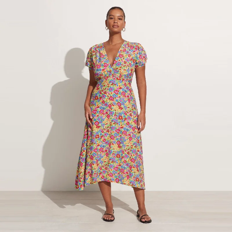 Raphaela Midi Dress (Fortuna Floral) Comfortable Fit-and-Flare Midi Dress