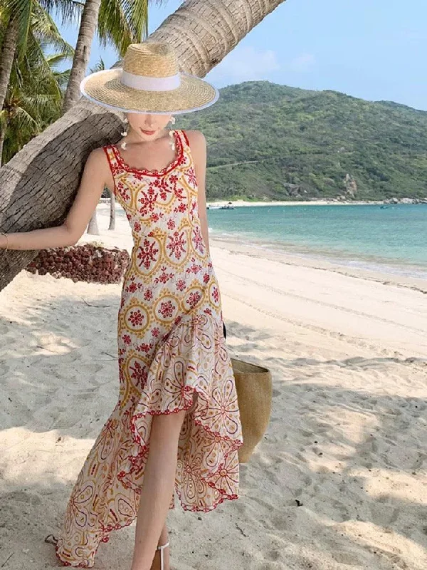 Scilla Luxe Summer Midi Dress Trendy Ruched Side Midi Dress