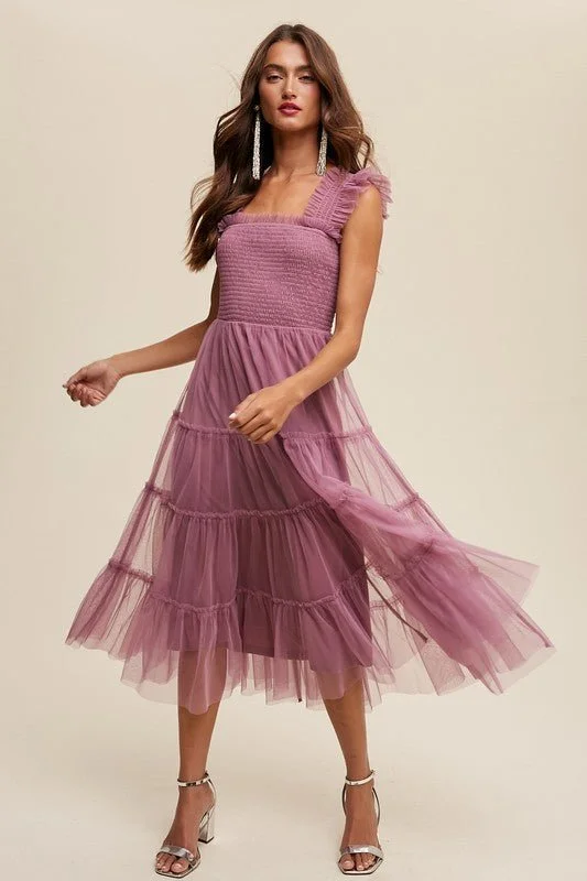 Cassie Midi Dress Fashionable Floral Embroidery Midi Dress