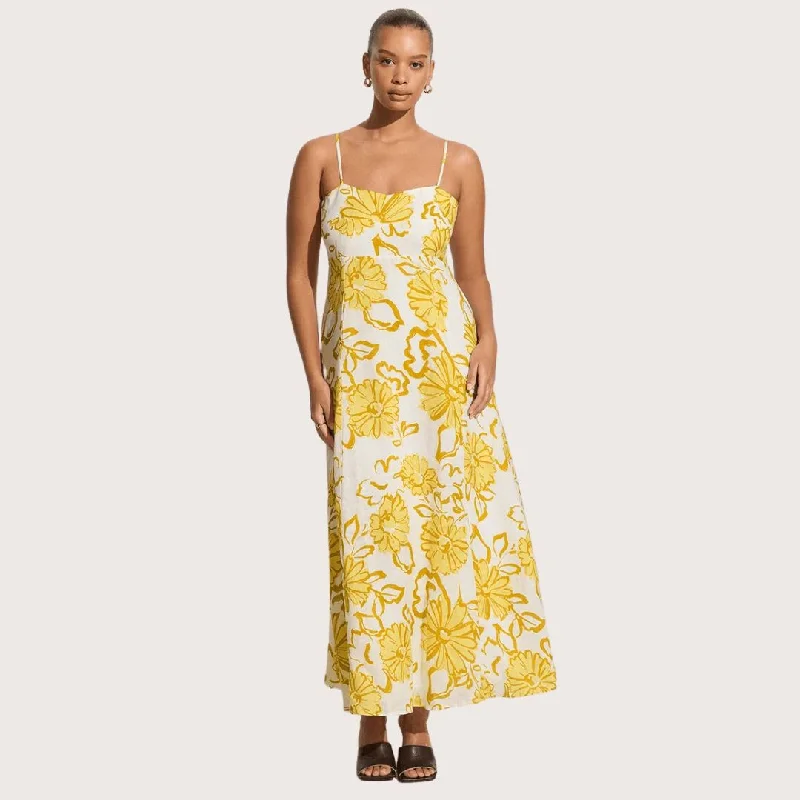 Sorso Midi Dress (Floral) Stylish Off-Shoulder Ruffle Dress