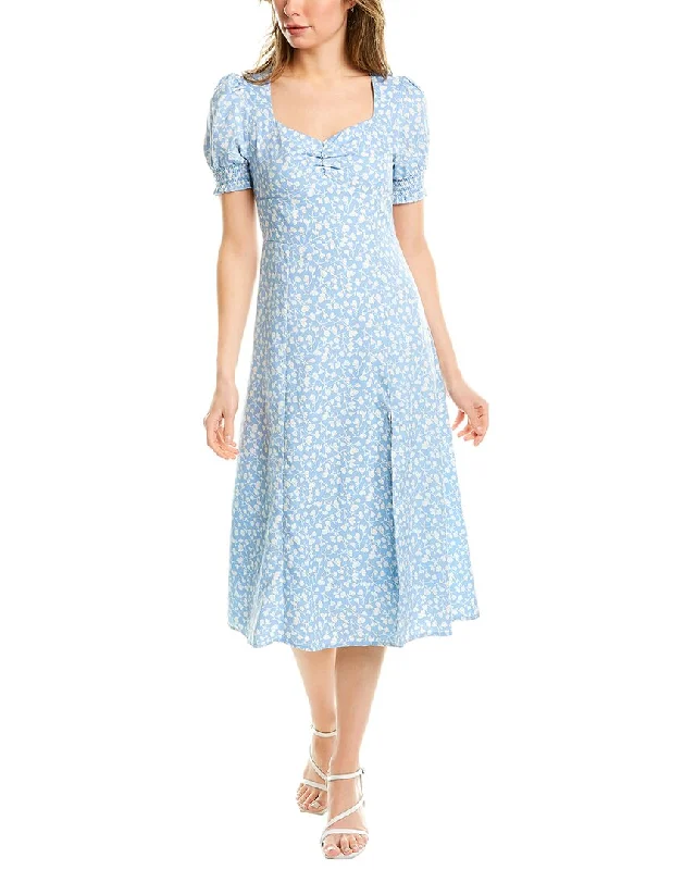 Stellah Floral Midi Dress Elegant V-Neck Midi Dress