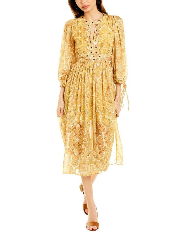 To My Lovers Cutout Waist Midi Dress Stylish Button-Down Midi Dress
