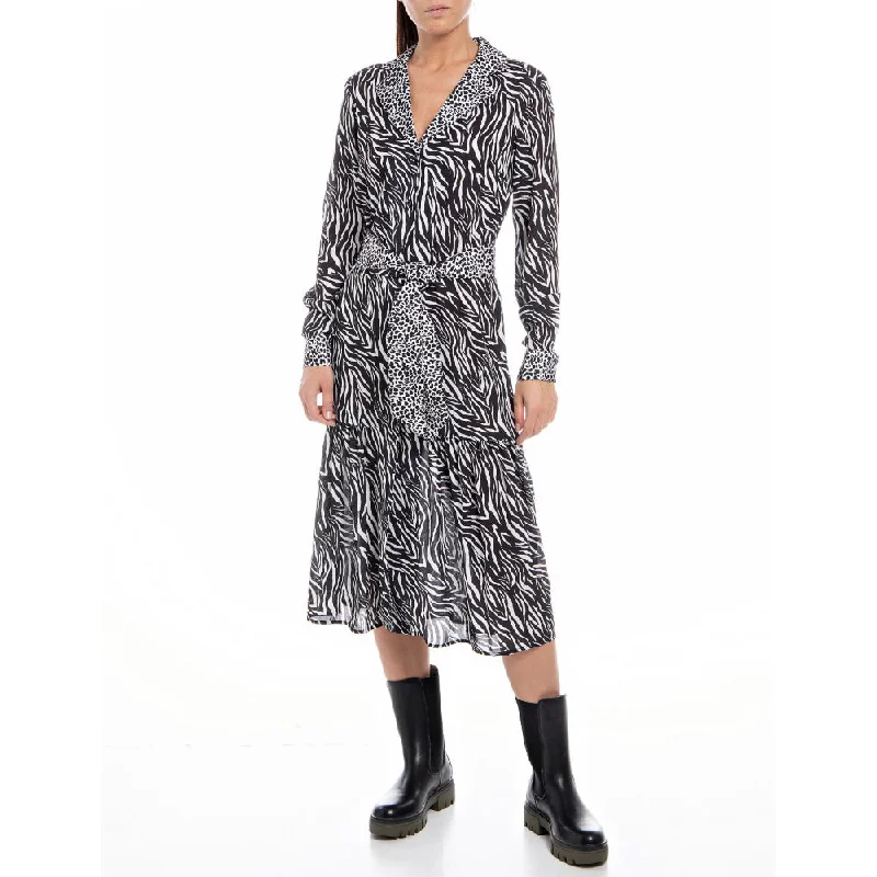 Midi Dress Mix All-over Printed Poly Maro Elegant Sleeveless Midi Dress