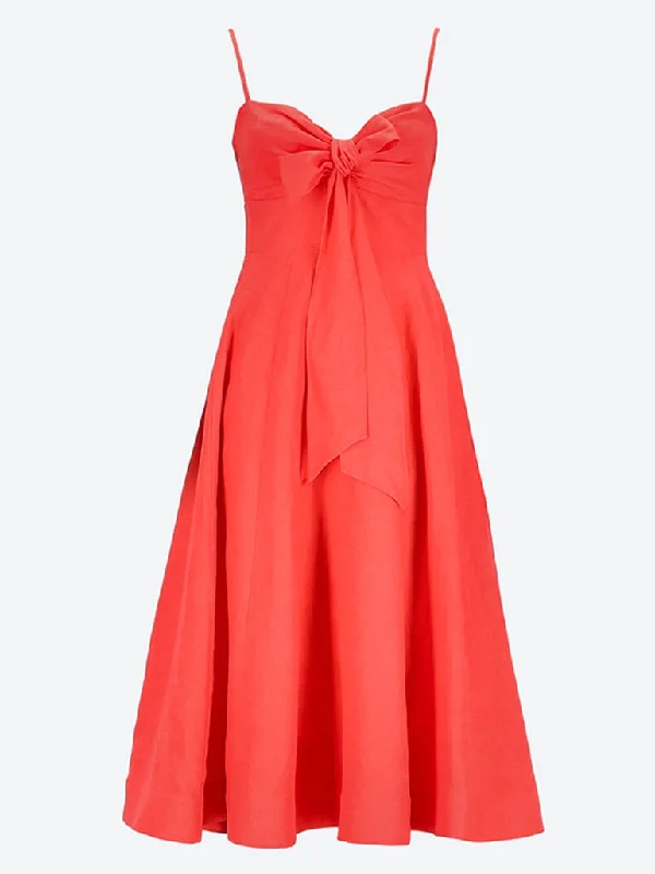 Crush tie front midi dress Trendy Midi Dress with Belt