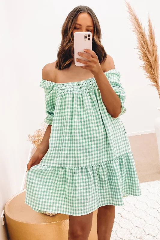 Addison Mini Dress Sage Comfortable Shift Mini Dress