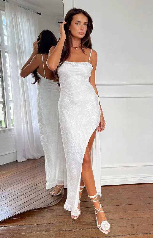 Adelaide White Maxi Dress Stylish Boho Chic Maxi Dress