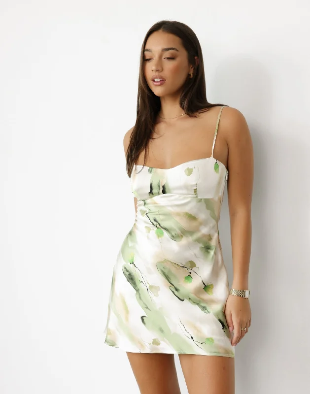 Adoette Mini Dress (Water Lily) Comfortable Wrap Mini Dress