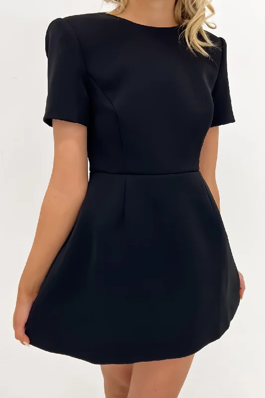 Allure Mini Dress Black Trendy A-Line Mini Dress
