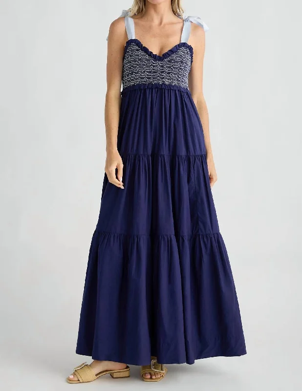 Bluebell Solid Maxi Dress In Eclipse Elegant Silk Maxi Dress