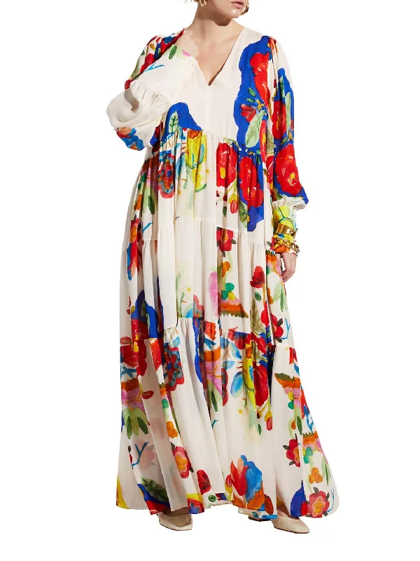 Charlie Maxi Dress In Sierra Floral Stylish Off-Shoulder Maxi Dress