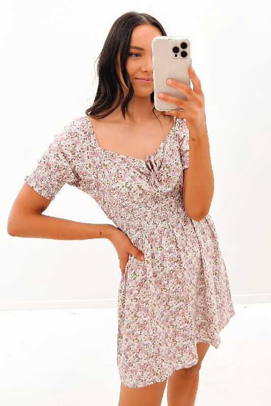 Delilah Floral Mini Dress Print Elegant Floral-Print Mini Dress