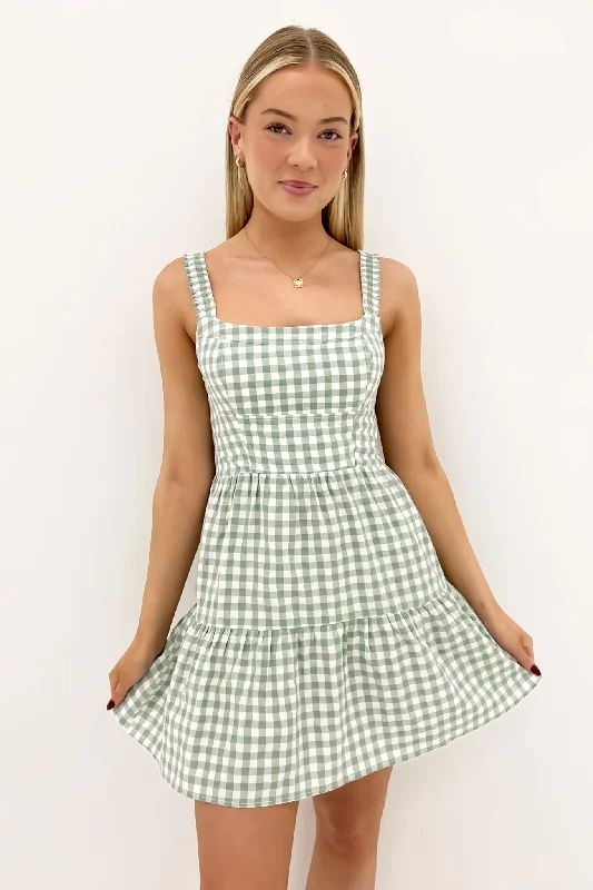 Frankie Mini Dress Sage Elegant Tulle Mini Dress