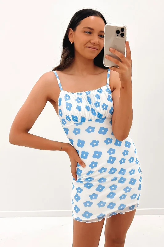 Hailey Mini Dress White Comfortable Fit-and-Flare Mini Dress