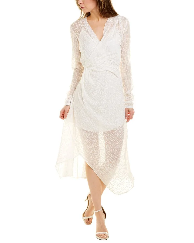 IRO Lexa Silk-Blend Maxi Dress Stylish Pleated A-Line Maxi Dress
