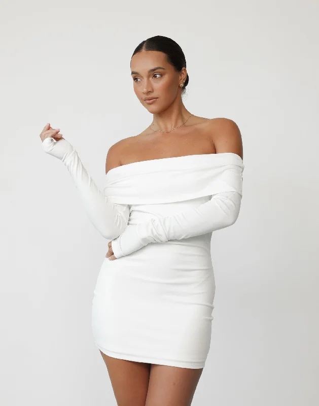 Isadora Mini Dress (Porcelain) - By Lioness Comfortable Linen Mini Dress
