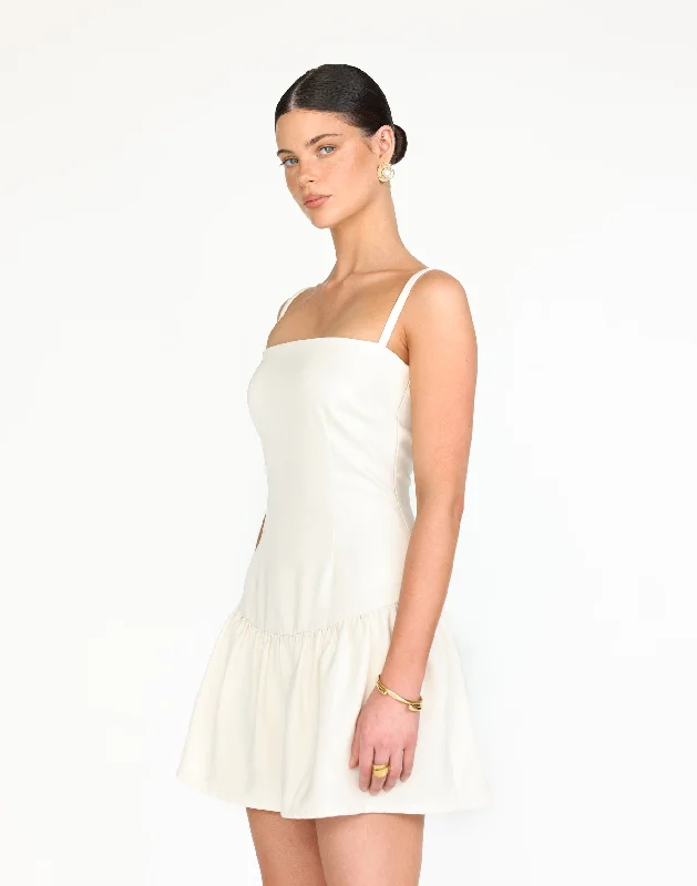 Jemima Mini Dress (Oat) Cozy Ribbed Mini Dress