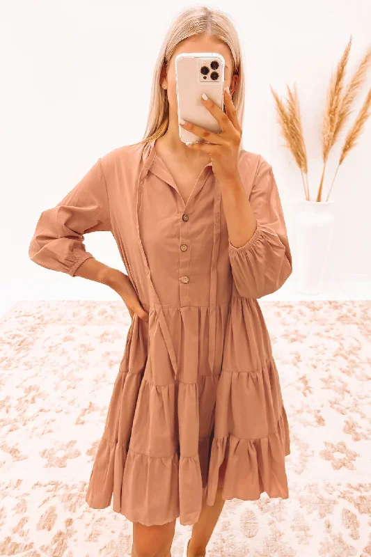Karletta Mini Dress Pink Stylish Short-Sleeve Mini Dress