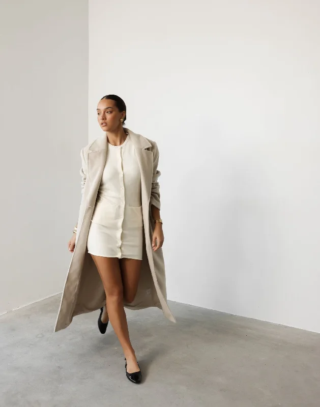 Kourt Mini Dress (Ivory) - By Lioness Classic Shift Mini Dress