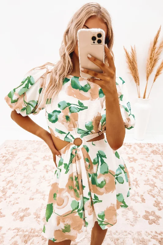 Lilo Mini Dress Green Multi Trendy Camisole Mini Dress