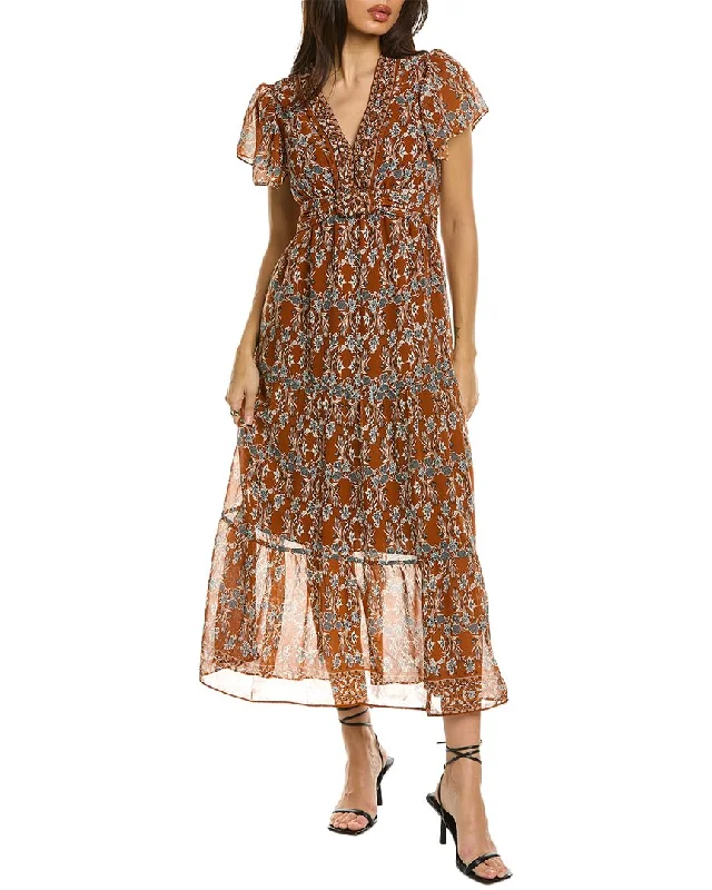 Max Studio V-Neck Maxi Dress Stylish Button-Up Maxi Dress