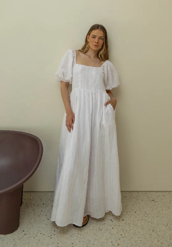 Miann & Co Womens - Beth Maxi Dress - Candy Stripe Fashionable Asymmetrical Maxi Dress Miann & Co Womens - Beth Maxi Dress - Candy Stripe Fashionable Asymmetrical Maxi Dress