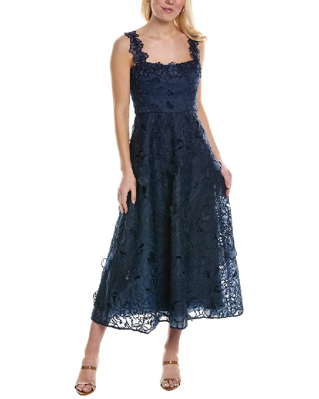 ML Monique Lhuillier Juliette Organza Maxi Dress Cozy Maxi Dress with Slit