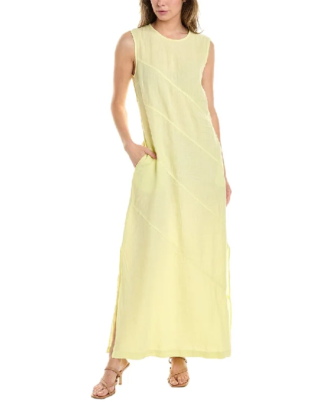 Peserico Linen Maxi Dress Cozy Ruffle Sleeve Maxi Dress