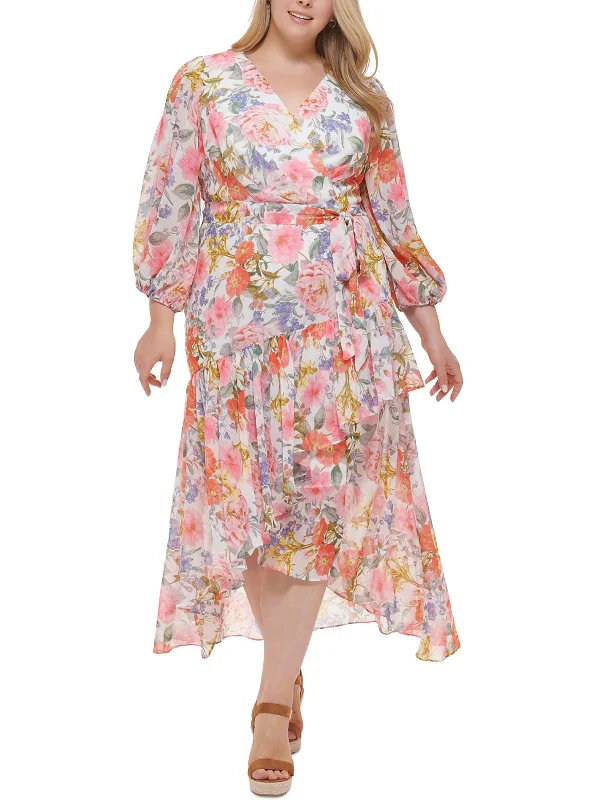 Plus Womens Chiffon Maxi Dress Cozy Ribbed Maxi Dress