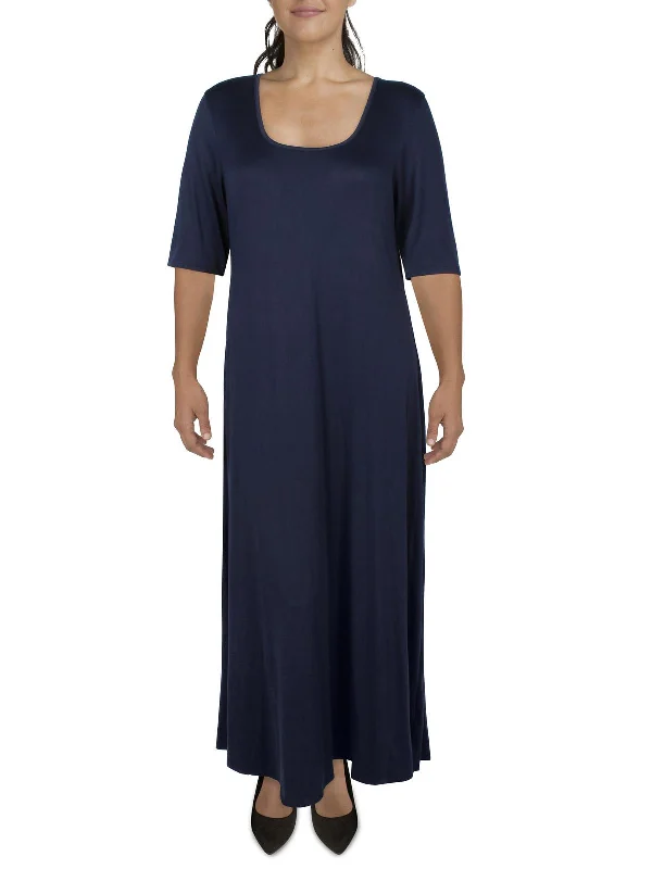 Plus Womens Short Sleeve Long Maxi Dress Chic Off-Shoulder Maxi Dress
