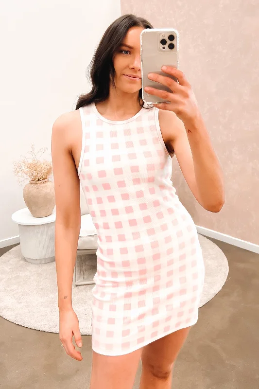 Printed Rib Mini Dress Potpourri Cozy Cotton Mini Dress