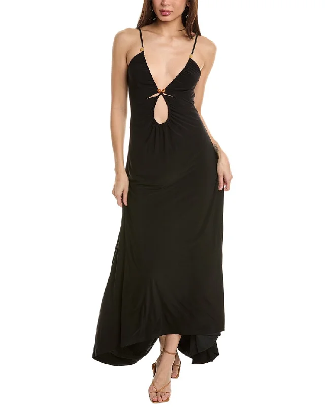 Ramy Brook Milly Maxi Dress Stylish Pleated A-Line Maxi Dress