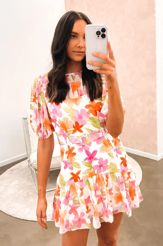 Raya Mini Dress Floral Trendy Tulle Mini Dress