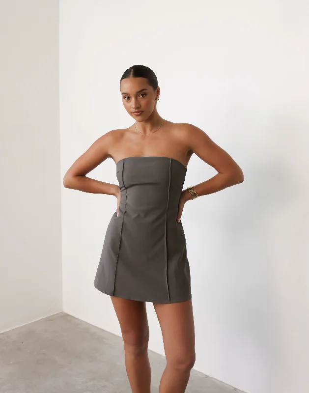 Roxanne Mini Dress (Slate) Fashionable Party Mini Dress