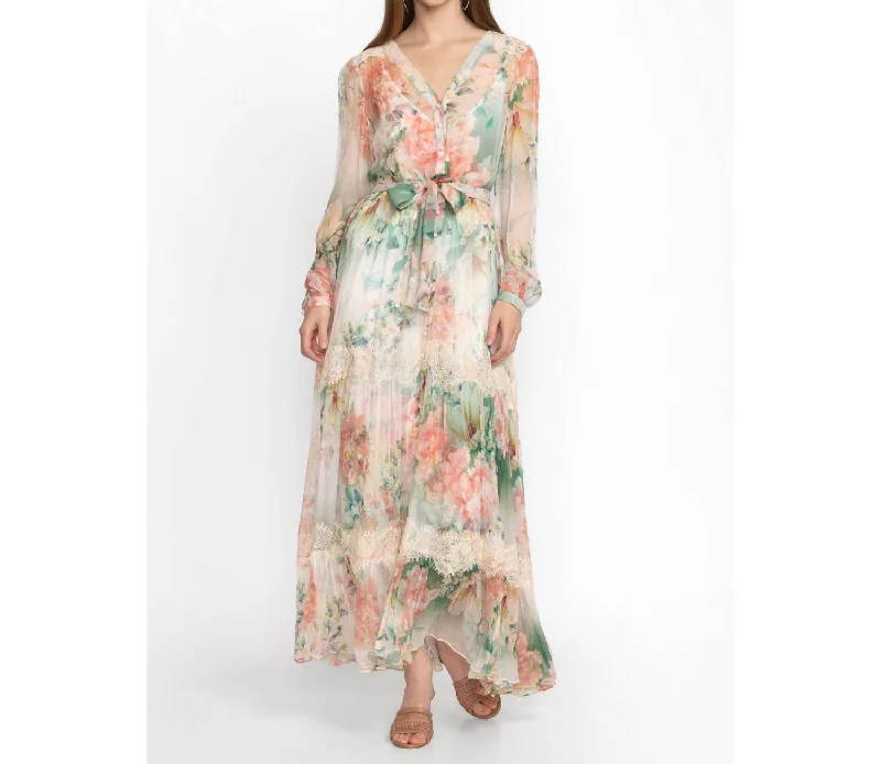 Ruksana Silk Maxi Dress In Multi Fashionable Halter Neck Maxi Dress