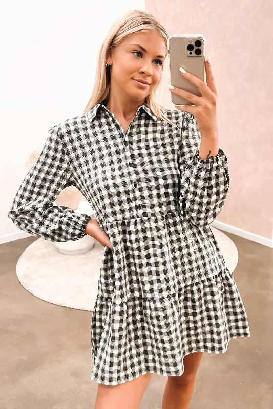 Rumour Check Mini Dress Khaki Fashionable Boho-Chic Mini Dress