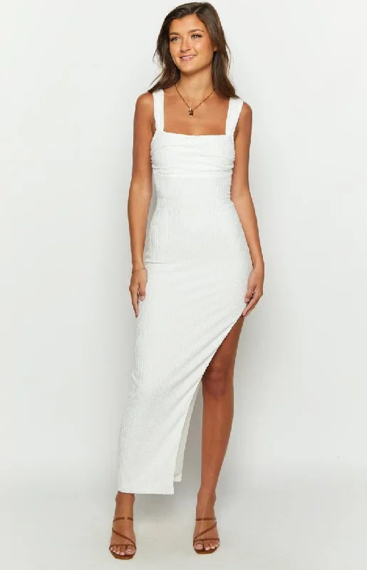 Sway White Maxi Dress Fashionable Faux Wrap Maxi Dress