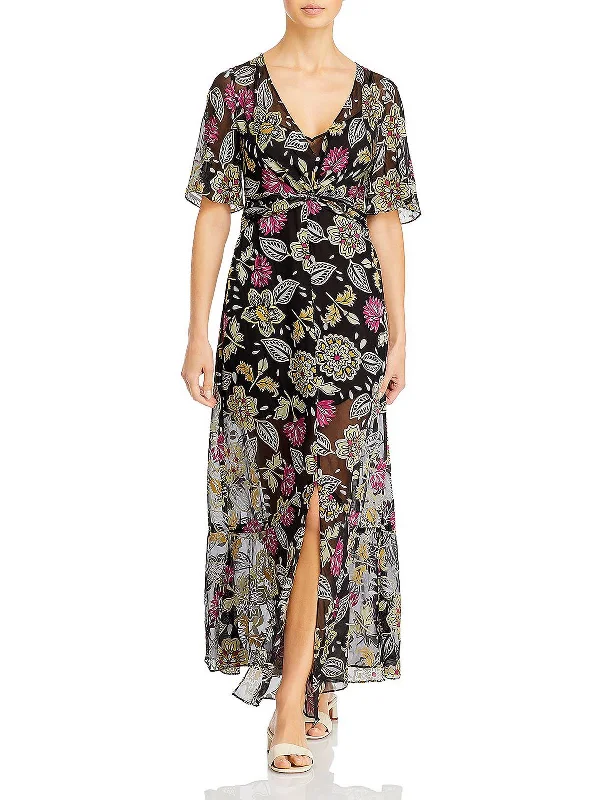 Tamar Womens Twist Front Long Maxi Dress Comfortable Maxi Dress with Belt