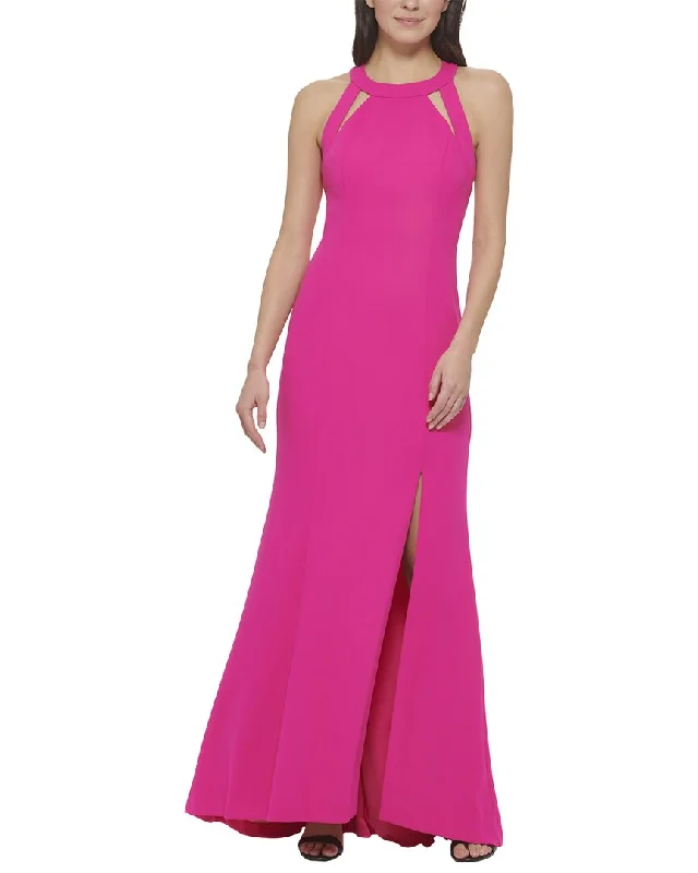 Vince Camuto Scuba Crepe Maxi Dress Elegant Maxi Dress with Lace