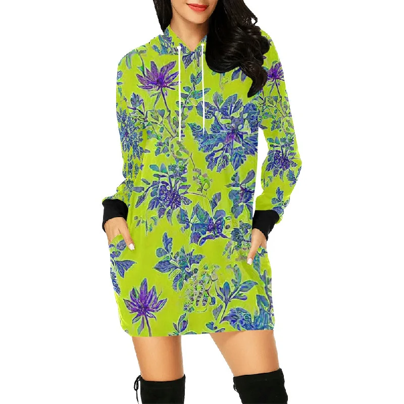 Women's All Over Print Hoodie Mini Dress (H27) Comfortable Wrap Mini Dress