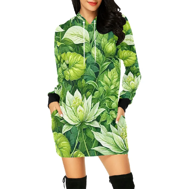Women's All Over Print Hoodie Mini Dress (H27) Cozy Knitted Mini Dress