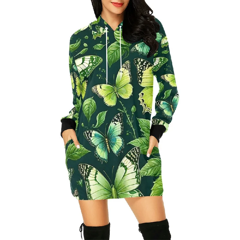Women's All Over Print Hoodie Mini Dress (H27) Fashionable A-Line Mini Dress