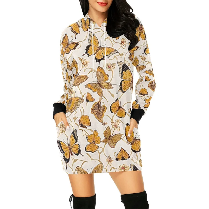 Women's All Over Print Hoodie Mini Dress (H27) Comfortable Fit-and-Flare Mini Dress